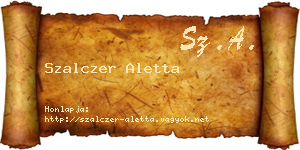 Szalczer Aletta névjegykártya